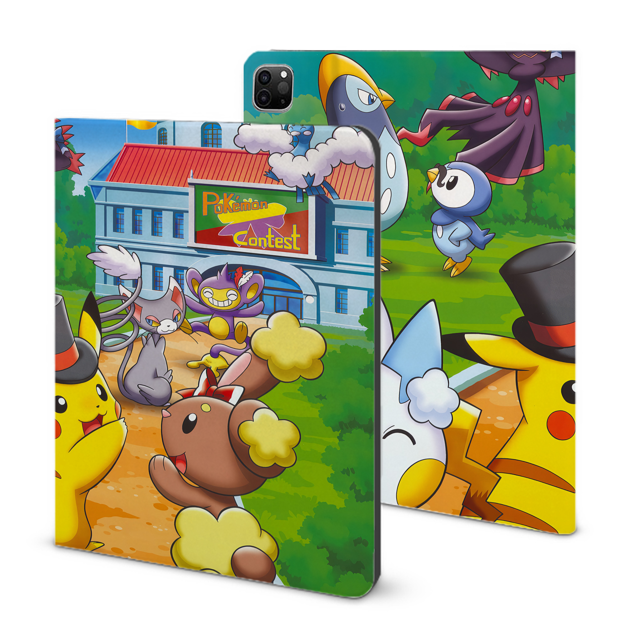 （画像用） ポケットモンスター Pokémon IPad ケース ブック型 PUレザー TPU 耐衝撃 軽量 薄型 ペン収納なし 全面保護 IPad 各モデル対応